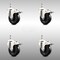 Service Caster 4 Inch 316SS Soft Rubber Swivel 3/8 Inch Threaded Stem Caster Set Lock Brake SCC SCC-SS316TSTTL20S414-SRS-381615-4 - alternate 1